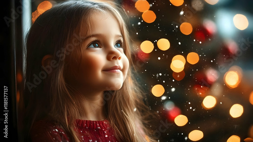 Child Smiles at Falling Sno...