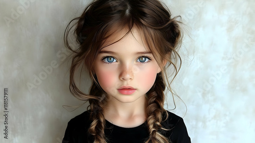 Girl with Braids and Blue E...