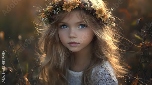 Girl with Flower Crown Look...