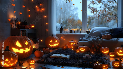 Halloween Pumpkins Glow Ins...