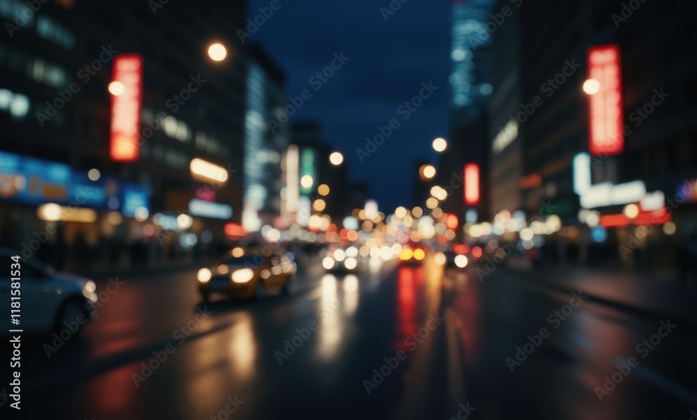 Blurred urban night scene with cars Blurred urban night scene with cars