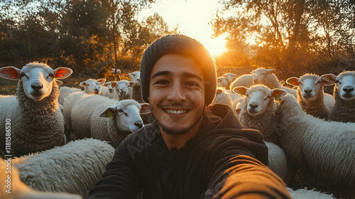 Shepherd Smiles with Sheep ...