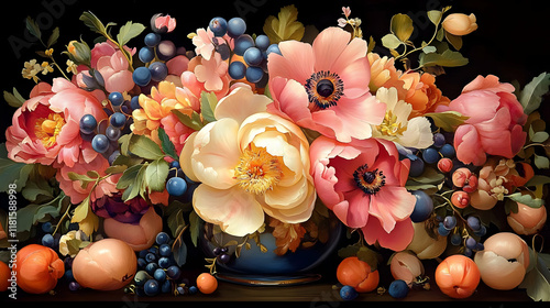 Floral Still Life: Peonies,...