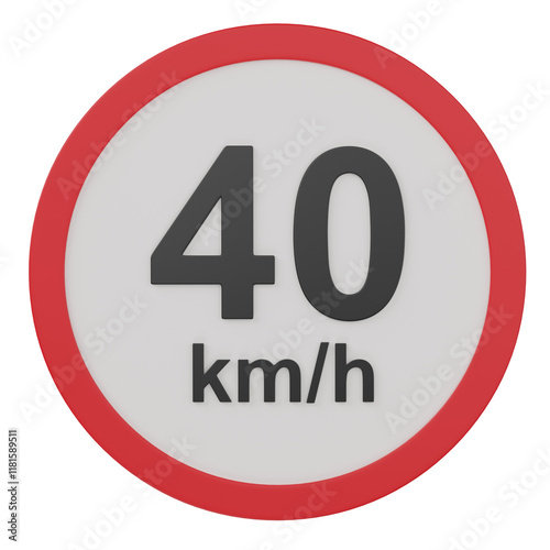 Wallpaper Mural 3d render  40km/h  street sign  illustration Torontodigital.ca