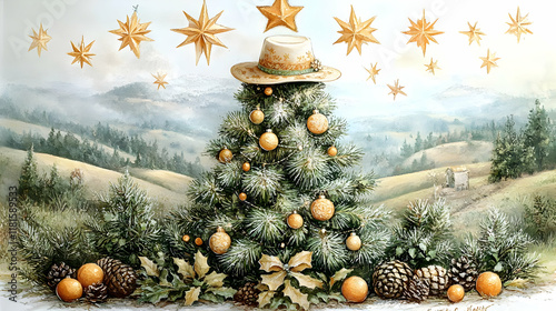 Christmas Tree Decorated wi...
