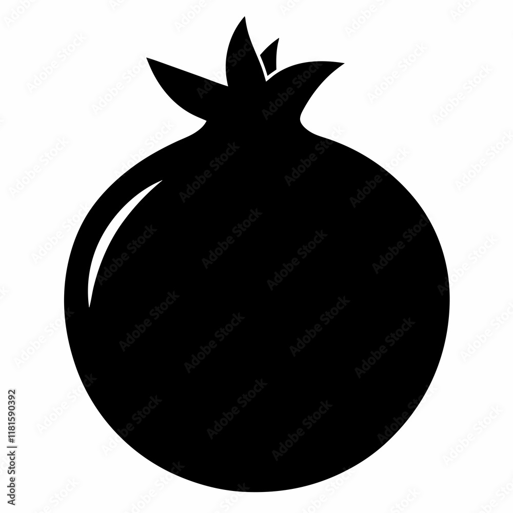 Bold Pomegranate Outline Vector Illustration Bold Pomegranate Outline Vector Illustration