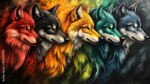 Five Wolves Unite, Wildlife...