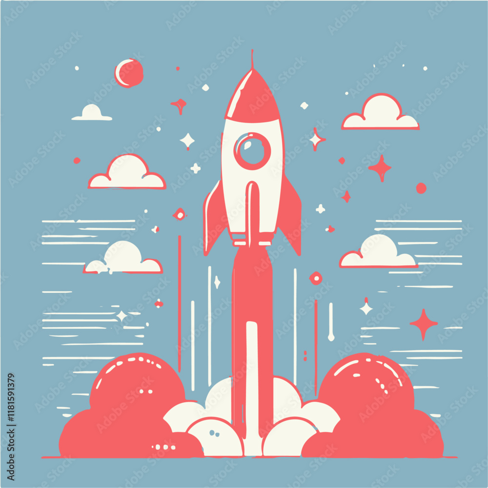 Fototapeta premium space rocket illustration