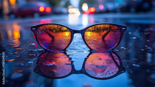 Sunglasses Reflect City Lig...
