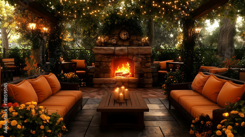 Cozy Patio with Fireplace a...