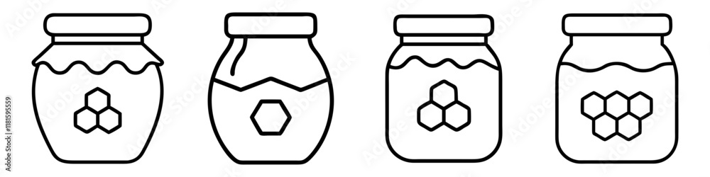 honey jar icon, foods line art, foods vector - simple black line art icon of honey jar perfect for logos, and foods -themed designs. honey jar icon, foods line art, foods vector - simple black line art icon of honey jar perfect for logos, and foods -themed designs.