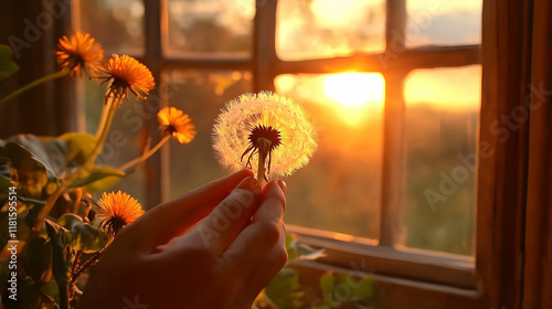 Dandelion Seeds Fly with Su...