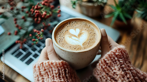 Warm Hands Hold Coffee Mug ...