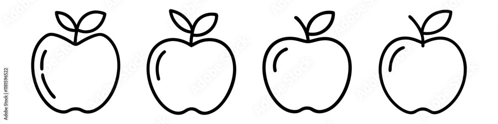 apple icon, foods line art, foods vector - simple black line art icon of apple perfect for logos, and foods -themed designs. apple icon, foods line art, foods vector - simple black line art icon of apple perfect for logos, and foods -themed designs.