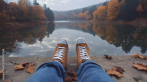 Autumn Lake Reflections: Tr...