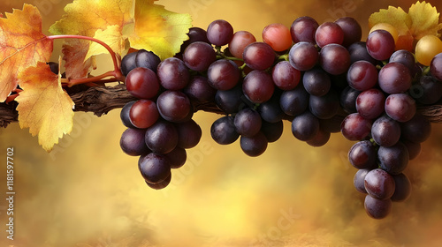 Ripe Grapes Hang Beautifull...