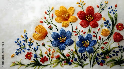 Embroidery Flowers Bloom wi...