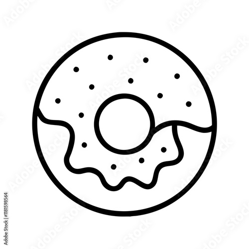 bagel with cream cheese icon, foods line art, foods vector - simple black line art icon of bagel with cream cheese perfect for logos, and foods -themed designs.