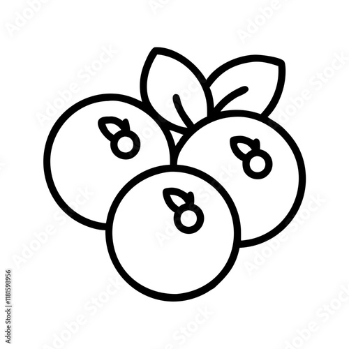 blueberries icon, foods line art, foods vector - simple black line art icon of blueberries perfect for logos, and foods -themed designs.