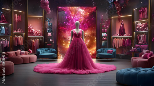 Pink Dress Displays in Fash...