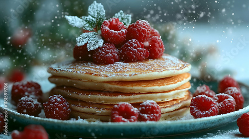 Fluffy Pancakes Topped with...