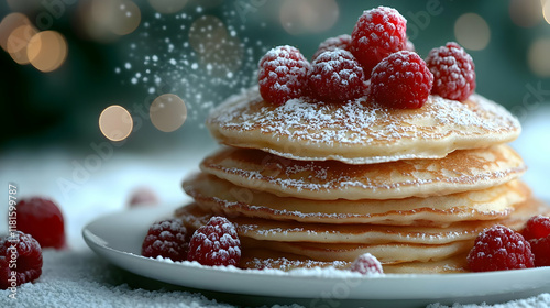 Fluffy Pancakes Topped with...