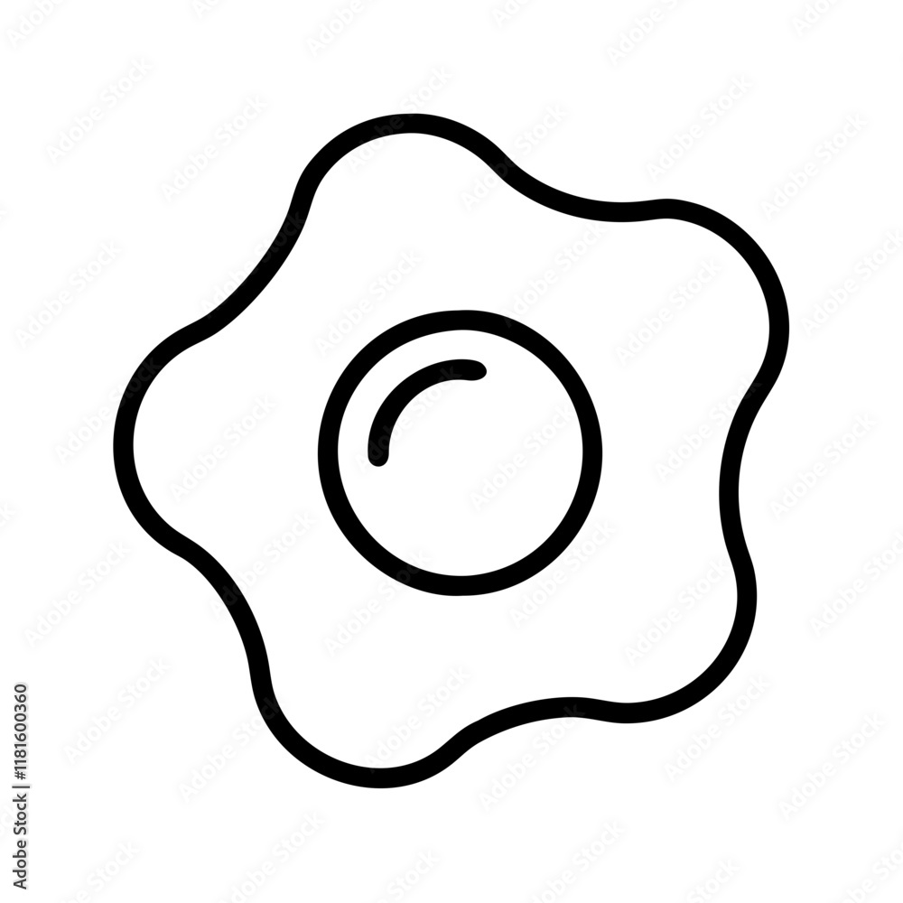 fried egg icon, foods line art, foods vector - simple black line art icon of fried egg perfect for logos, and foods -themed designs. fried egg icon, foods line art, foods vector - simple black line art icon of fried egg perfect for logos, and foods -themed designs.