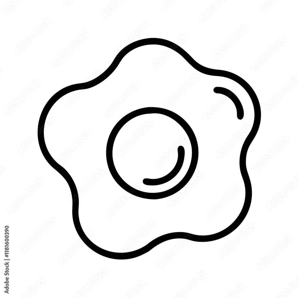 fried egg icon, foods line art, foods vector - simple black line art icon of fried egg perfect for logos, and foods -themed designs. fried egg icon, foods line art, foods vector - simple black line art icon of fried egg perfect for logos, and foods -themed designs.