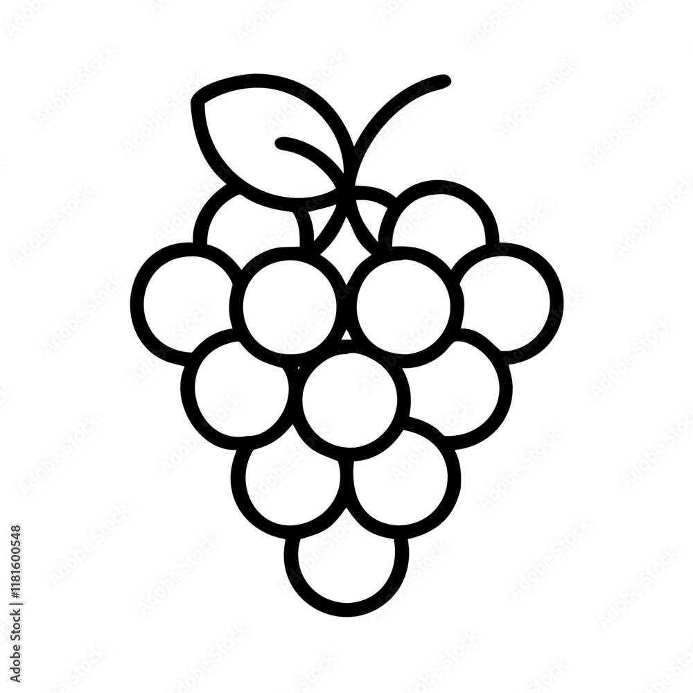 grapes icon, foods line art, foods vector - simple black line art icon of grapes perfect for logos, and foods -themed designs. grapes icon, foods line art, foods vector - simple black line art icon of grapes perfect for logos, and foods -themed designs.