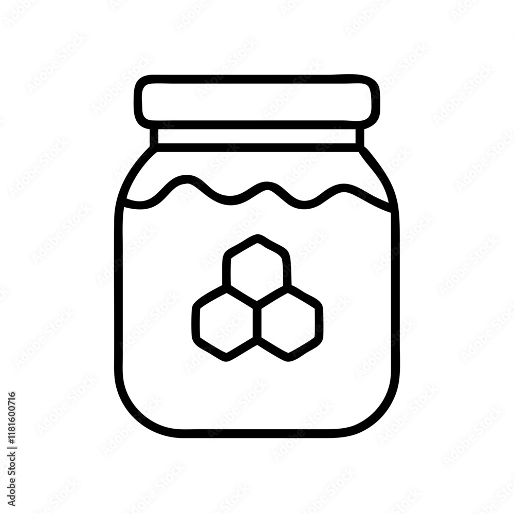 honey jar icon, foods line art, foods vector - simple black line art icon of honey jar perfect for logos, and foods -themed designs. honey jar icon, foods line art, foods vector - simple black line art icon of honey jar perfect for logos, and foods -themed designs.