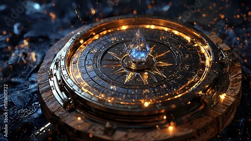 Wallpaper Mural A glowing compass with intricate details and gems. Torontodigital.ca