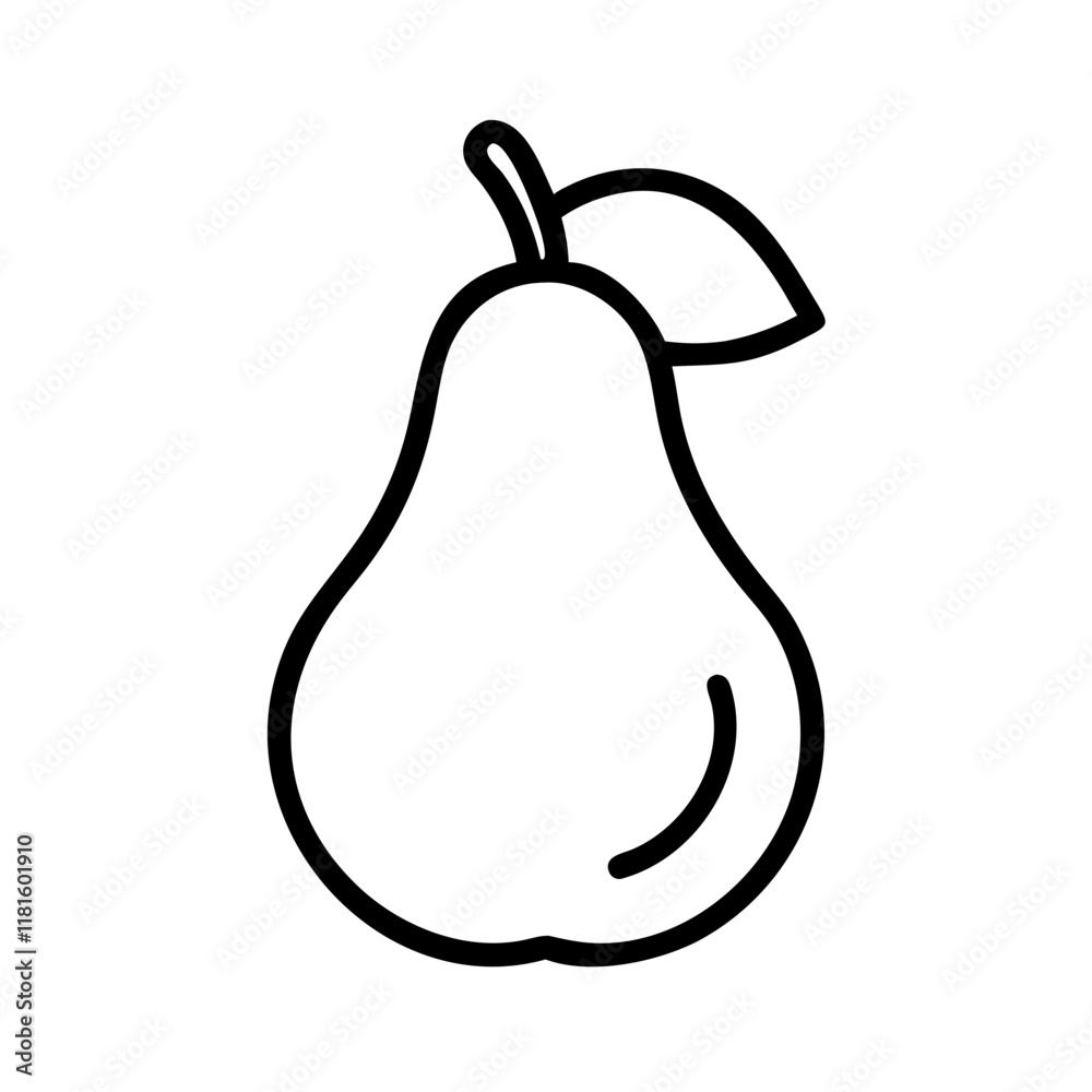 pear icon, foods line art, foods vector - simple black line art icon of pear perfect for logos, and foods -themed designs. pear icon, foods line art, foods vector - simple black line art icon of pear perfect for logos, and foods -themed designs.