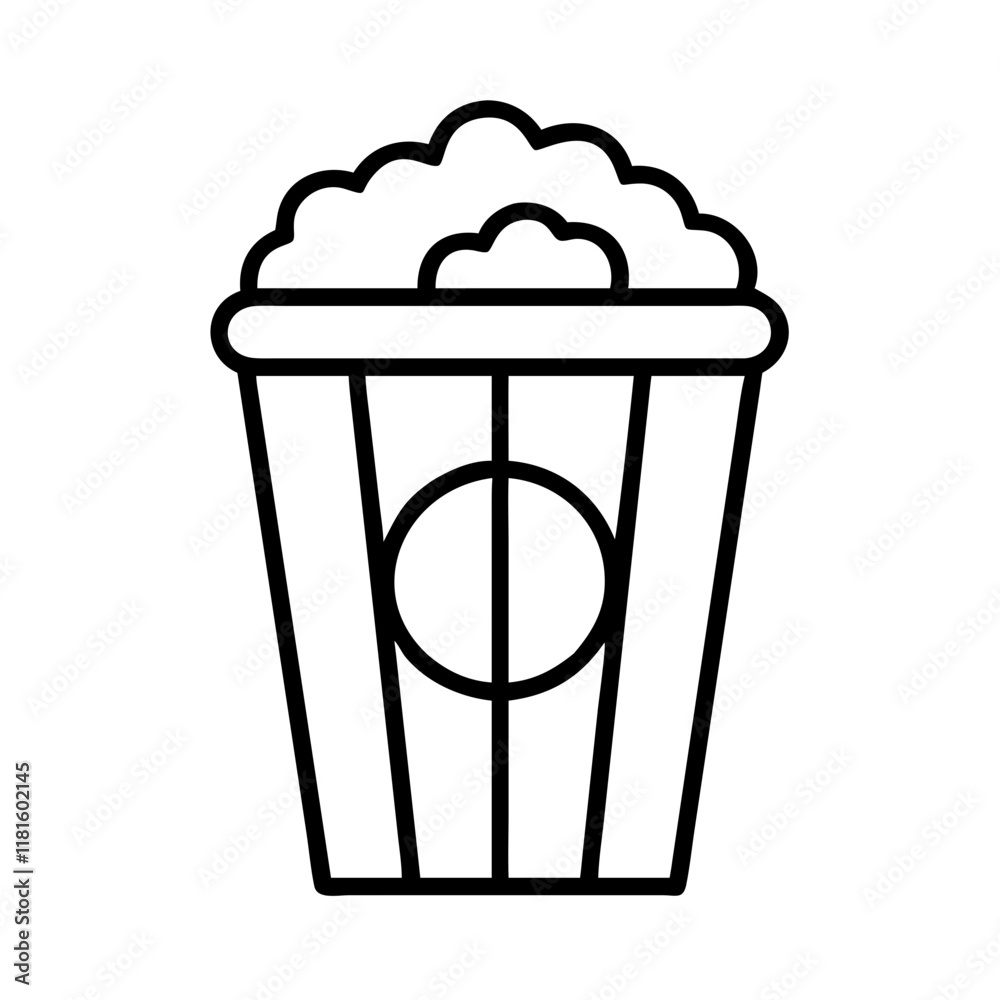 popcorn bucket icon, foods line art, foods vector - simple black line art icon of popcorn bucket perfect for logos, and foods -themed designs. popcorn bucket icon, foods line art, foods vector - simple black line art icon of popcorn bucket perfect for logos, and foods -themed designs.