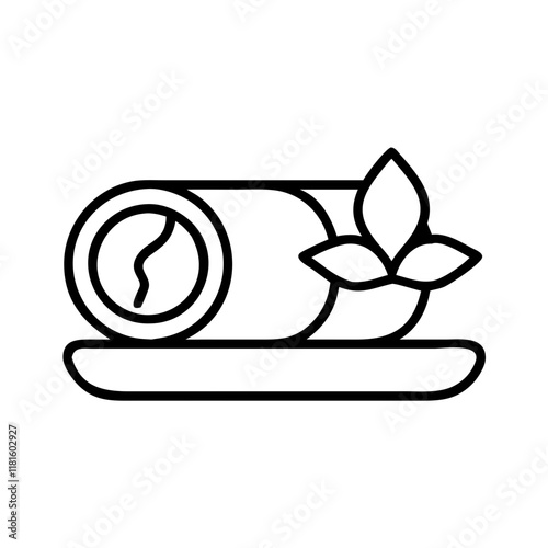 spring roll icon, foods line art, foods vector - simple black line art icon of spring roll perfect for logos, and foods -themed designs.