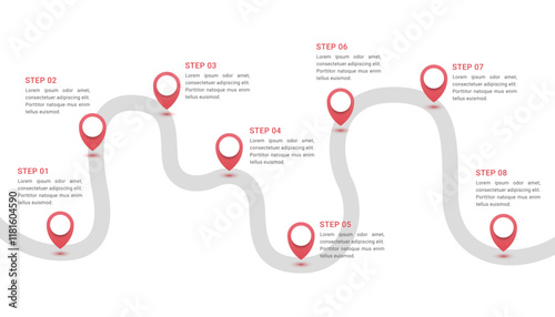 Business roadmap infographic template design