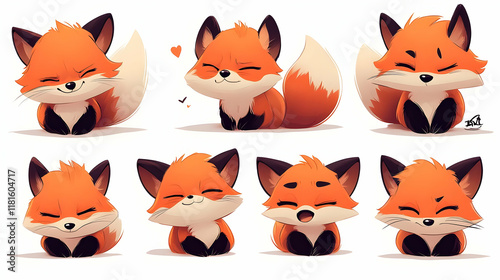 Cute Fox Cubs Show Various ...