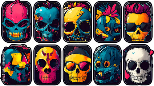 Skulls Showcase Vibrant Col...