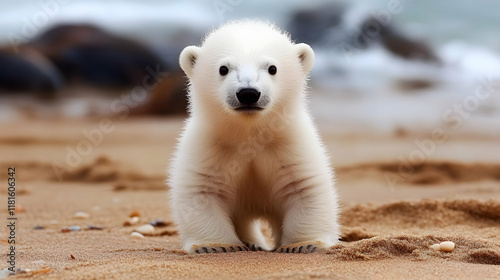 Polar Bear Cub Explores San...