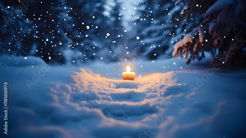 Candle Burns Brightly in Sn...