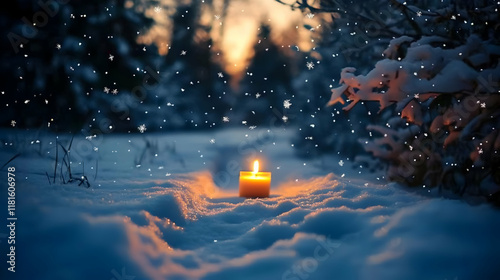 Candlelight Snowfall Winter...