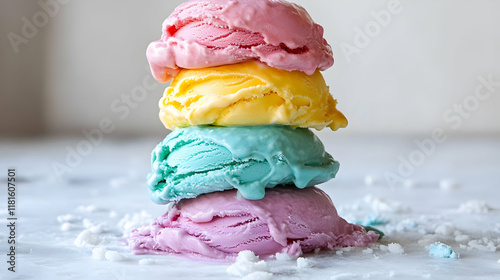 Ice Cream Scoops Stacked Hi...