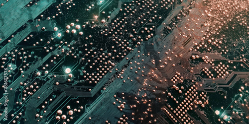 Golden Circuitry Symphony: The Art of Illuminated Data Pathways