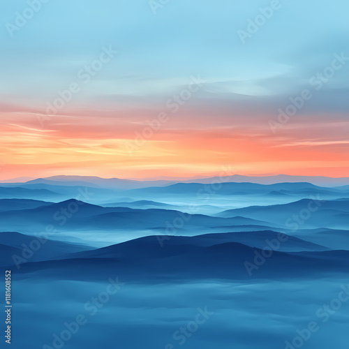 Gradient of blue tones with a minimalist aesthetic