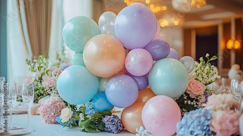 Pastel Balloons and Flowers...