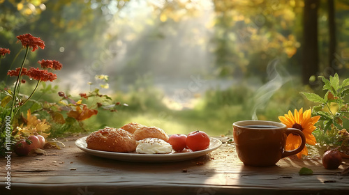Autumn Breakfast Enjoys Cof...
