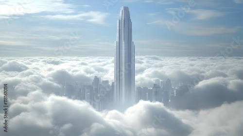 Skyscraper Rises Above Clou...