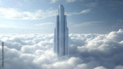 Skyscraper Pierces Clouds, ...