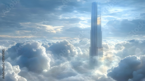 Skyscraper Pierces Clouds, ...
