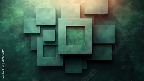 Gradient of green tones with a minimalist aesthetic