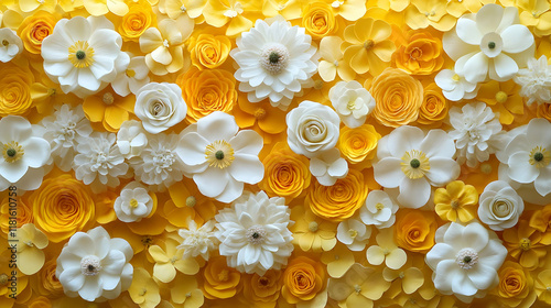 Yellow & White Paper Flower...